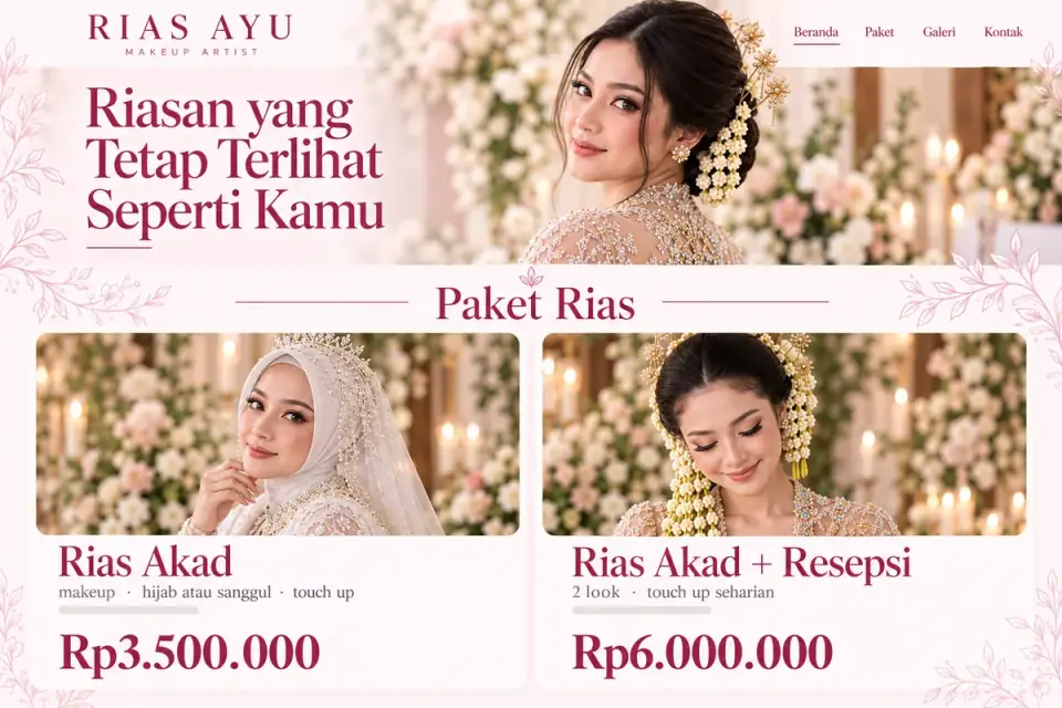 Website Rias Ayu: Rias Akad sekarang Rp3.500.000
