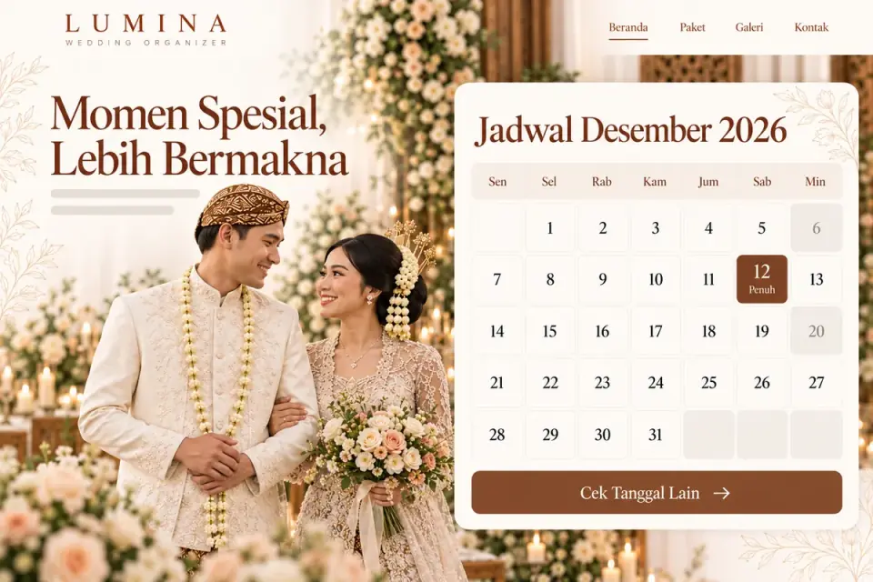 Website Lumina: jadwal Desember 2026, tanggal 12 penuh